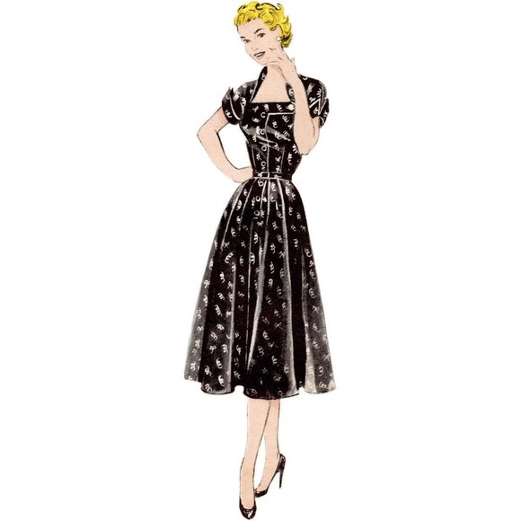 Butterick Retro 1950s Dress Sewing Pattern R12230 B7019 Sz 8-16 Fit-And-Flare - Picture 4 of 4
